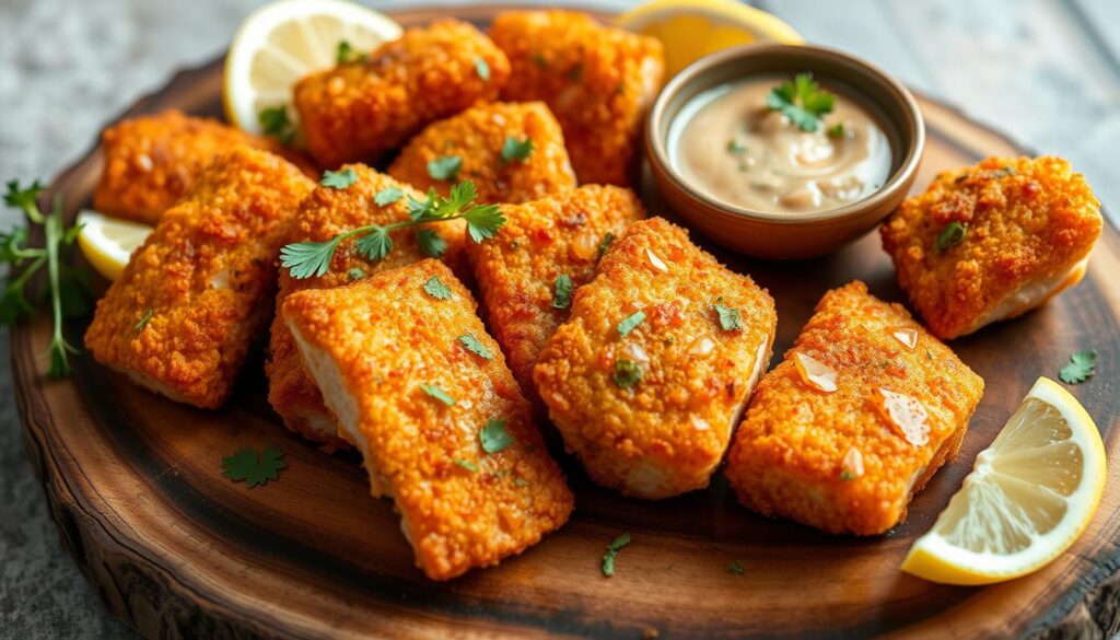 Crispy salmon bites