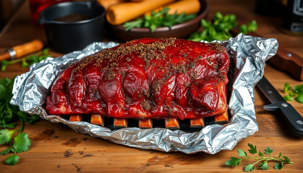 Foil wrapped ribs