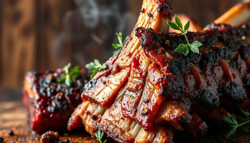 Grilled and Smoked Lamb Ribs