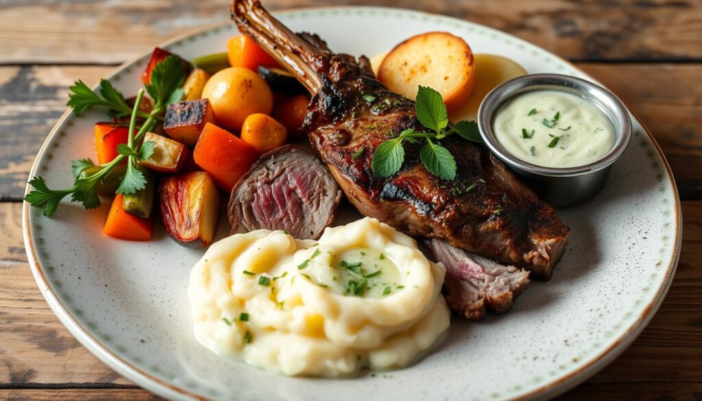 Lamb plate with side dishes