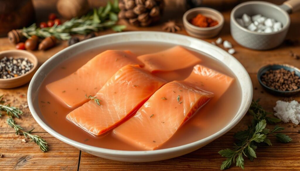 Preparing salmon for smoking