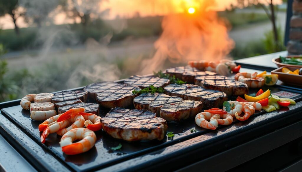 Steak and Seafood on Blackstone Griddle