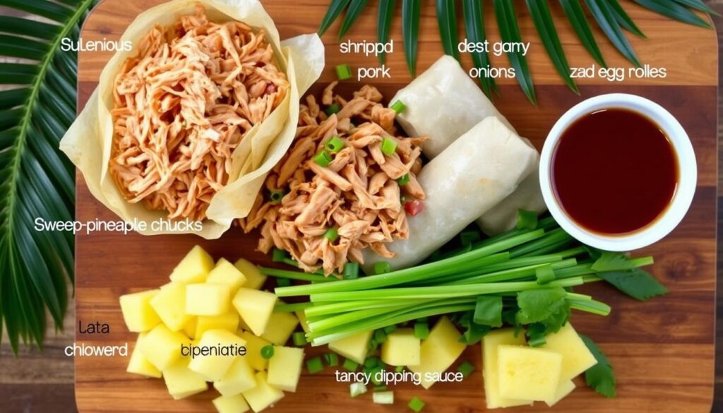 essential ingredients for kalua pork egg rolls