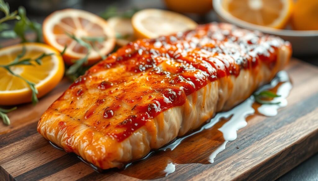 Honey Glazed Salmon Caramelization Technique