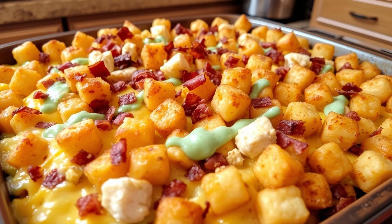 chicken bacon ranch tater tot casserole​