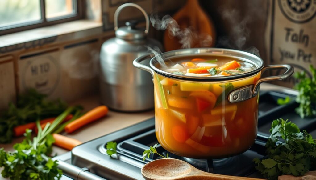 homemade chicken broth