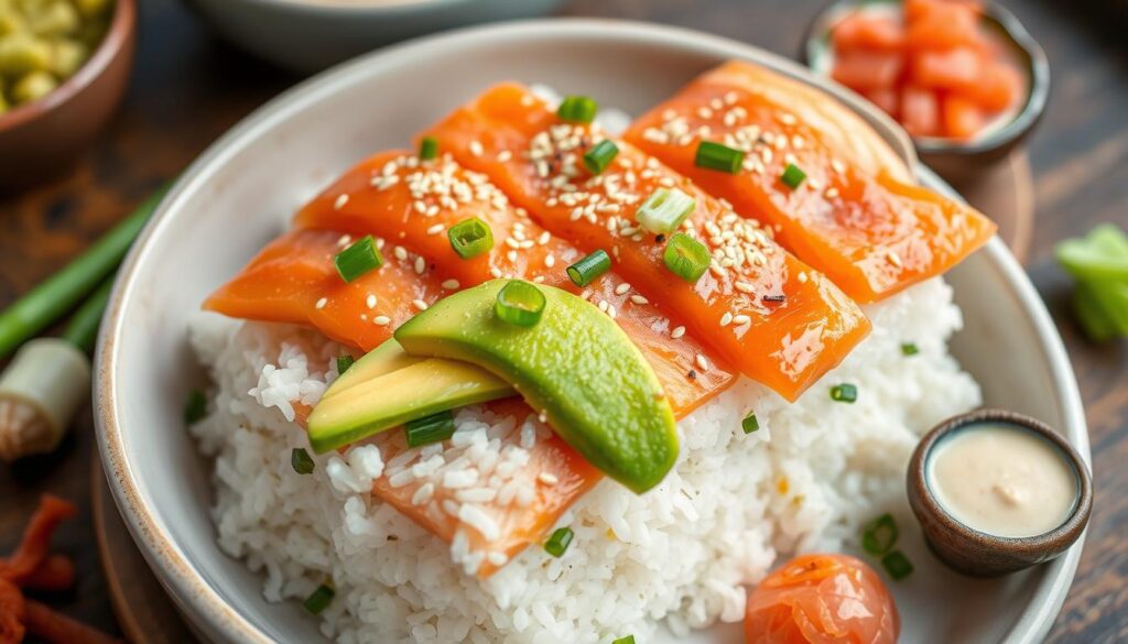 salmon sushi bake