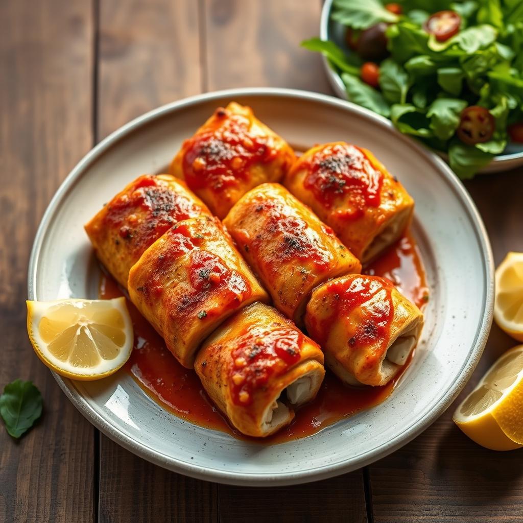 Rolled chicken spiedini